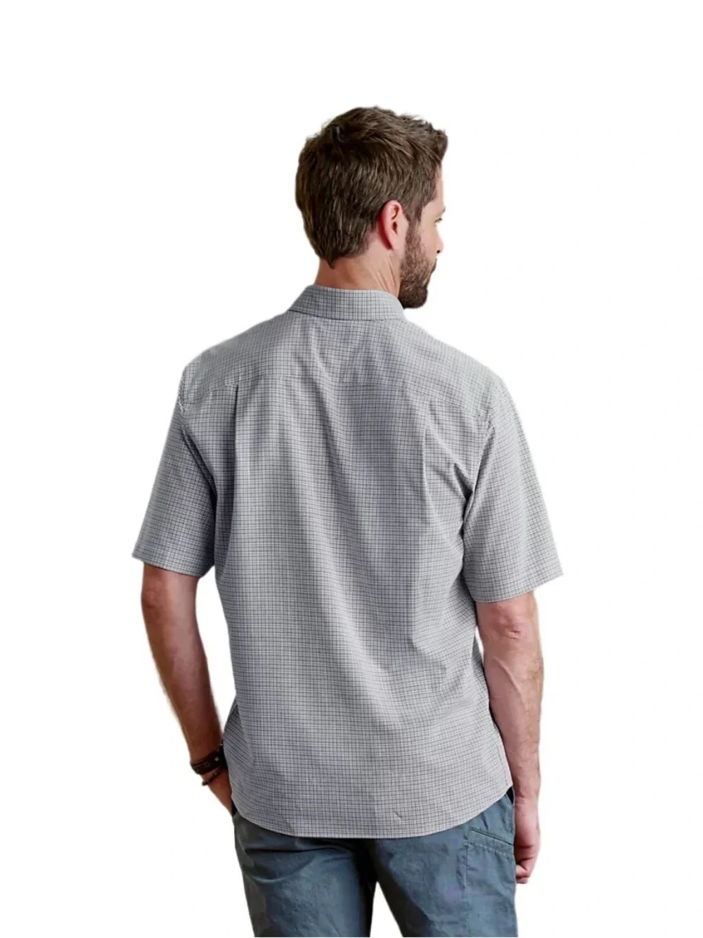 NWT Orvis Men's XXL Ultralight Short Sleeve Shirt Gray Plaid SPF Wicking Fishing